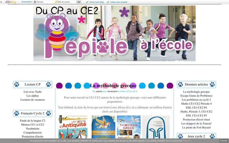 La mythologie grecque - P&eacute;piole &agrave; l'&eacute;cole